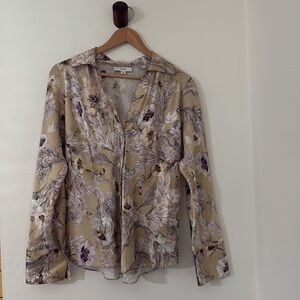 Vince Floral Silk Top